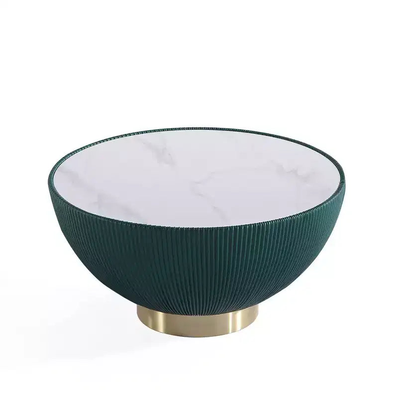 Manhattan Comfort Ensemble de 2 tables basses et tables d'appoint Anderson en similicuir avec plateau en métal