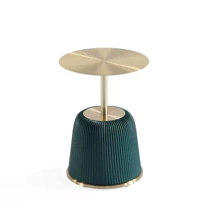 Manhattan Comfort Ensemble de 2 tables basses et tables d'appoint Anderson en similicuir avec plateau en métal