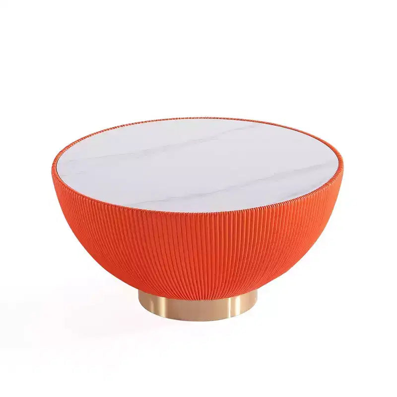 Manhattan Comfort Ensemble de 2 tables basses et tables d'appoint Anderson en similicuir avec plateau en métal