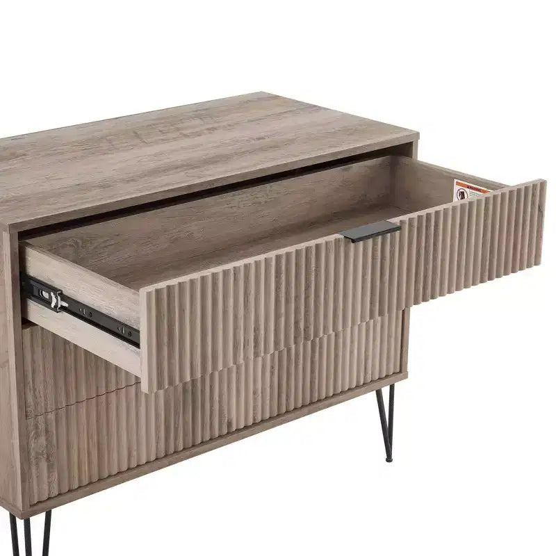 Ensemble commode 3 tiroirs et table de chevet 1 tiroir moderne Manhattan Comfort Dumbo 2 pièces