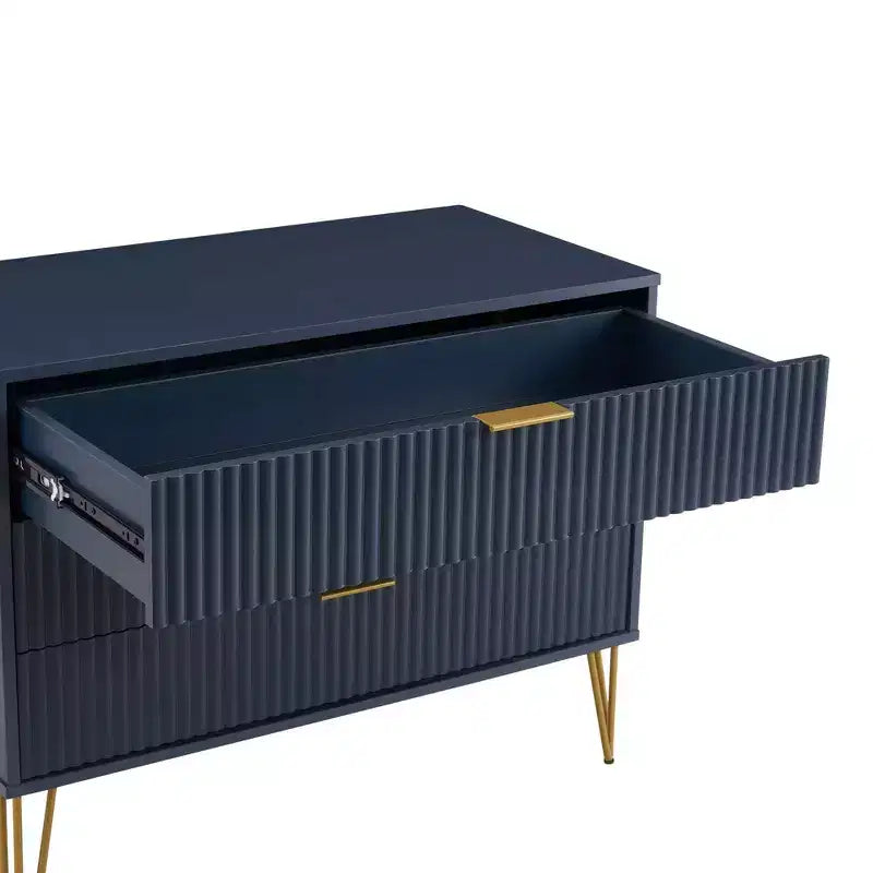 Ensemble commode 3 tiroirs et table de chevet 1 tiroir moderne Manhattan Comfort Dumbo 2 pièces