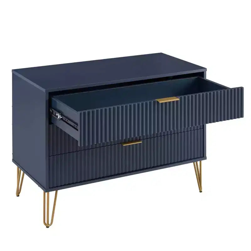 Ensemble commode 3 tiroirs et table de chevet 1 tiroir moderne Manhattan Comfort Dumbo 2 pièces
