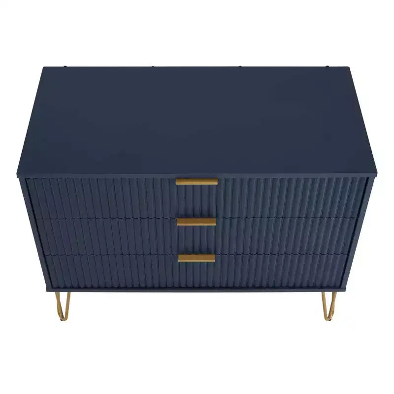 Ensemble commode 3 tiroirs et table de chevet 1 tiroir moderne Manhattan Comfort Dumbo 2 pièces
