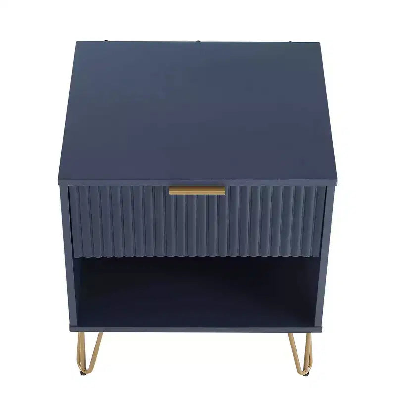 Ensemble commode 3 tiroirs et table de chevet 1 tiroir moderne Manhattan Comfort Dumbo 2 pièces