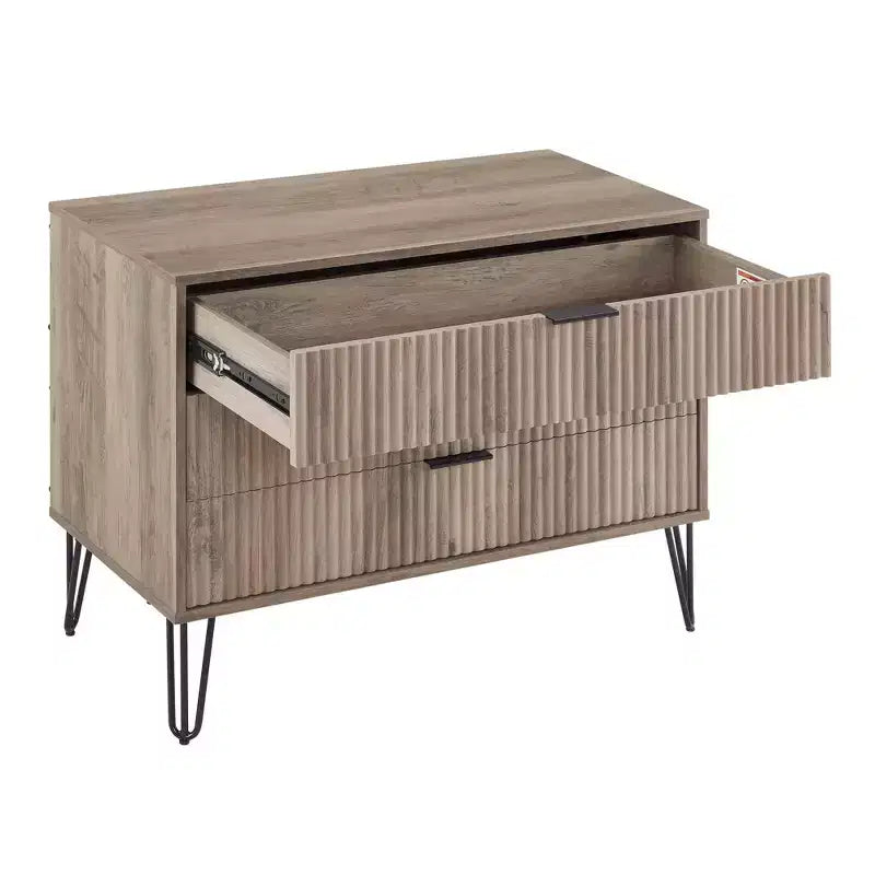 Ensemble commode 3 tiroirs et table de chevet 1 tiroir moderne Manhattan Comfort Dumbo 2 pièces
