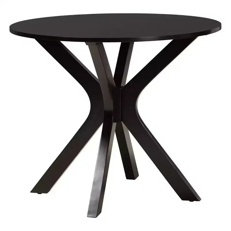 Ensemble de salle à manger 5 pièces en bois et rotin tressé de style milieu de siècle Baxton Studio Giuliana