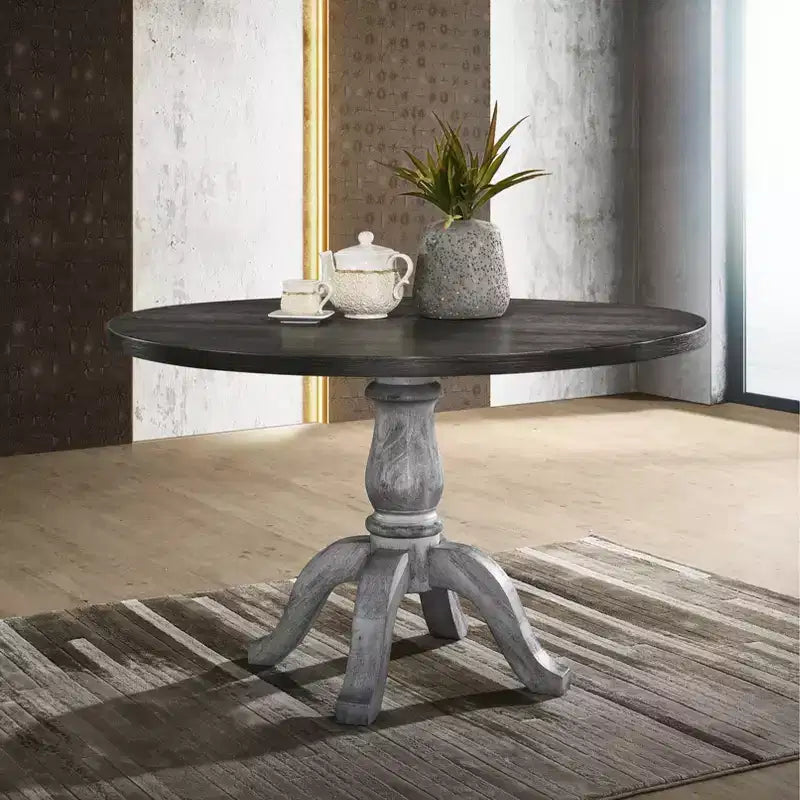 Ensemble de salle à manger en bois Iris de Roundhill Furniture, blanc vieilli, 5 pièces