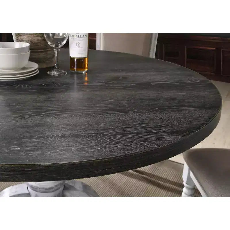 Ensemble de salle à manger en bois Iris de Roundhill Furniture, blanc vieilli, 5 pièces