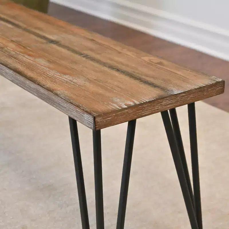Ensemble de salle à manger 6 pièces Ashzo, table à manger avec pieds épingles à cheveux, 4 chaises et un banc, 3 options de couleur