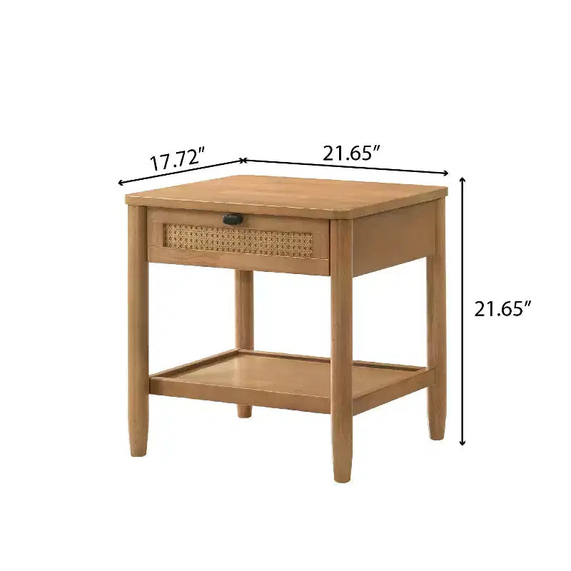 Ensemble de chambre à coucher Roundhill Furniture Vichy 3 pièces en hévéa, lit plateforme avec deux tables de chevet