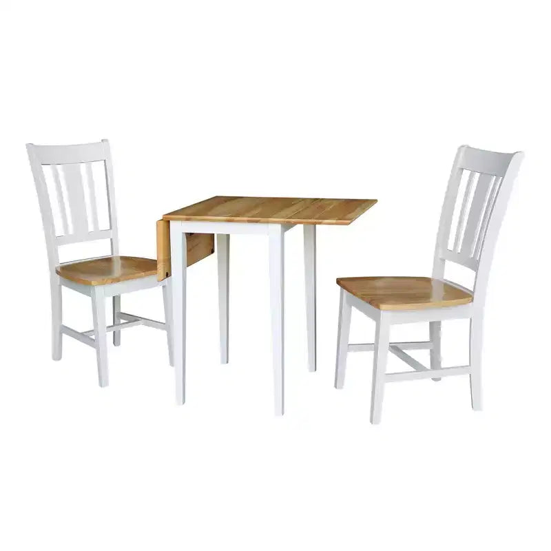 Table de salle à manger International Concepts Small Dual Drop Leaf avec 2 chaises San Remo Splat
