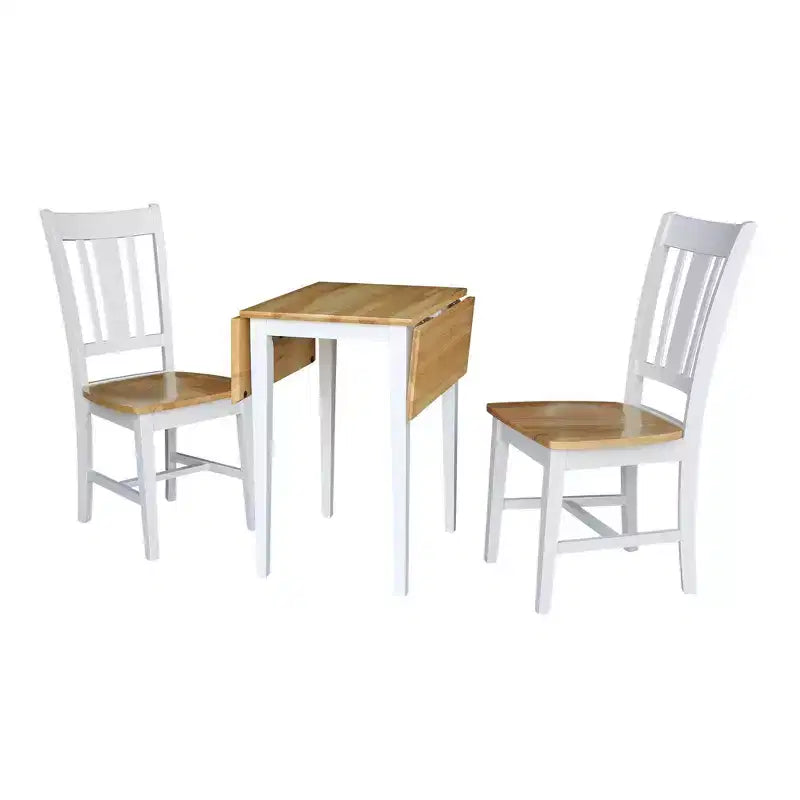 Table de salle à manger International Concepts Small Dual Drop Leaf avec 2 chaises San Remo Splat