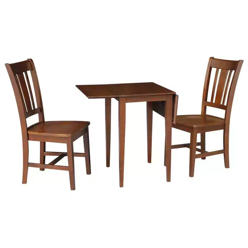 Table de salle à manger International Concepts Small Dual Drop Leaf avec 2 chaises San Remo Splat