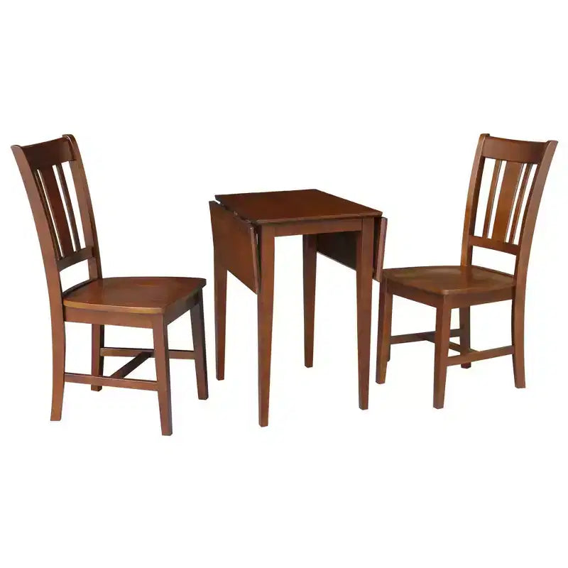 Table de salle à manger International Concepts Small Dual Drop Leaf avec 2 chaises San Remo Splat